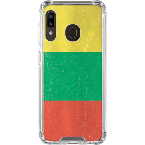 Lithuania Flag Distressed Galaxy A30 Clear Case